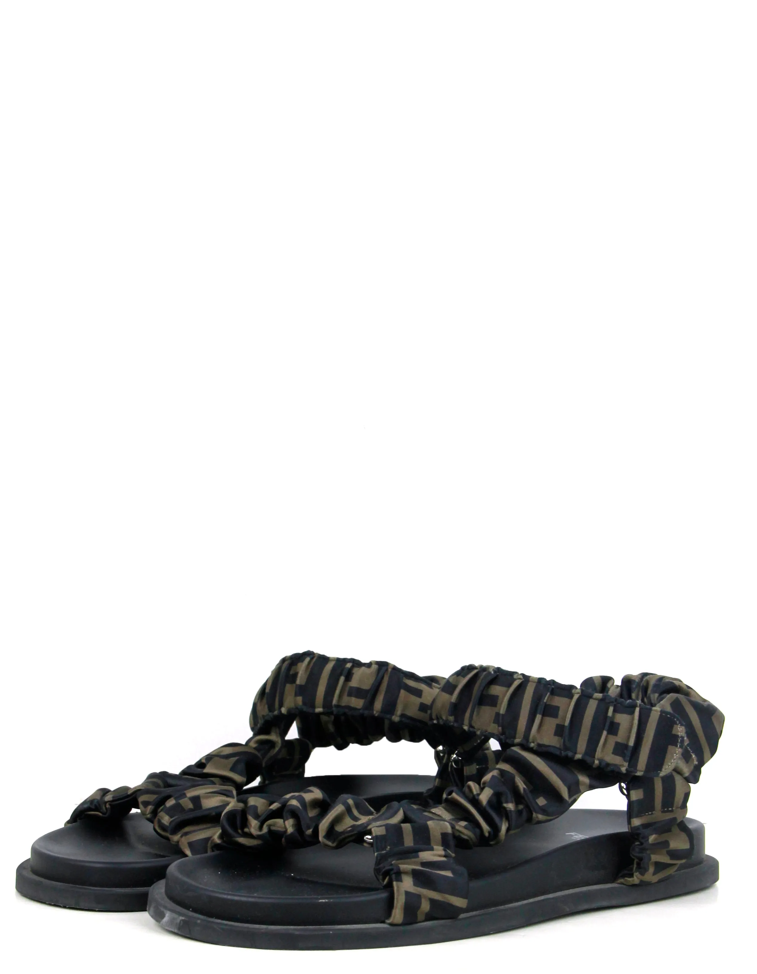Fendi Satin Ruched Fendi Feel Sandals sz 39.5