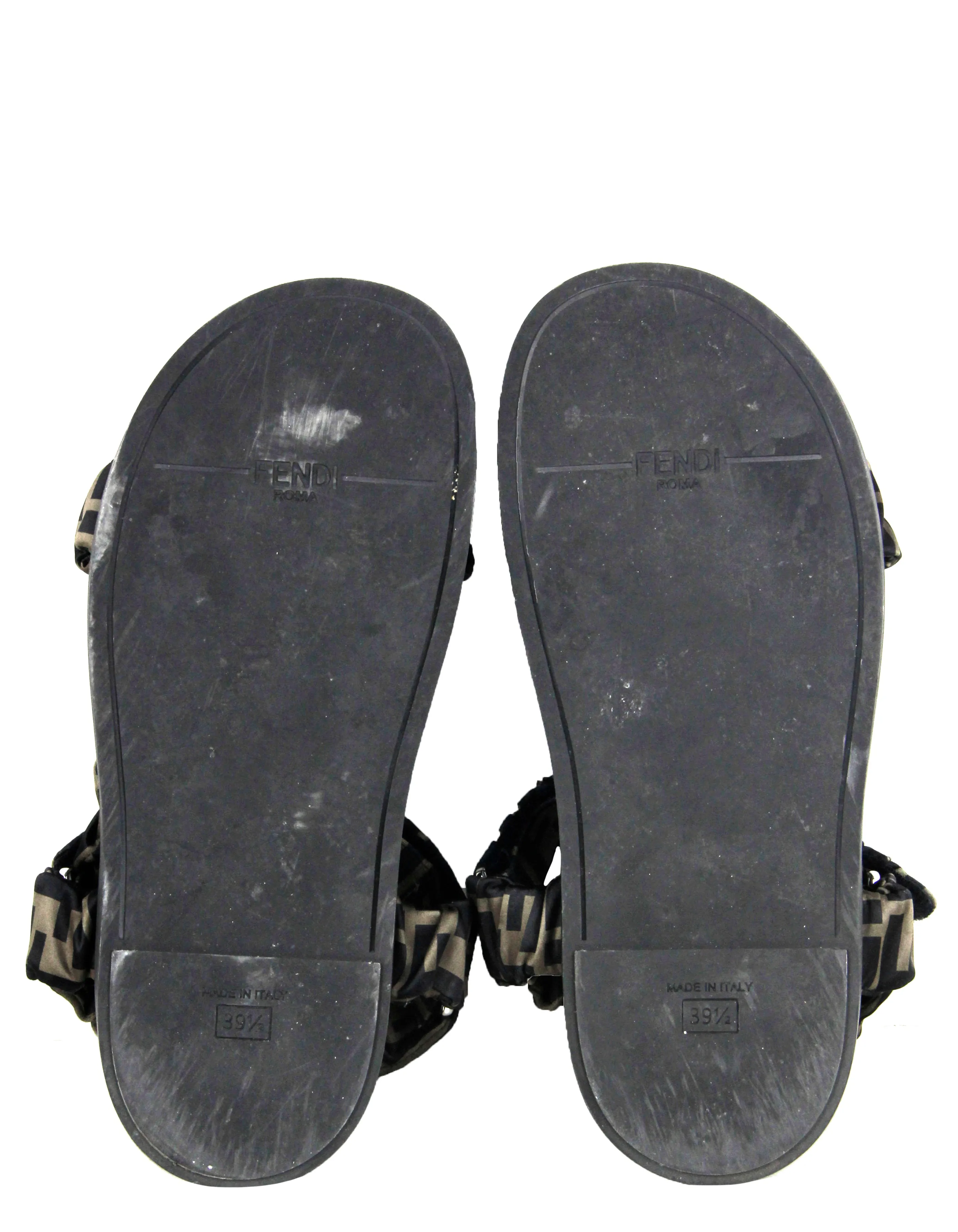 Fendi Satin Ruched Fendi Feel Sandals sz 39.5