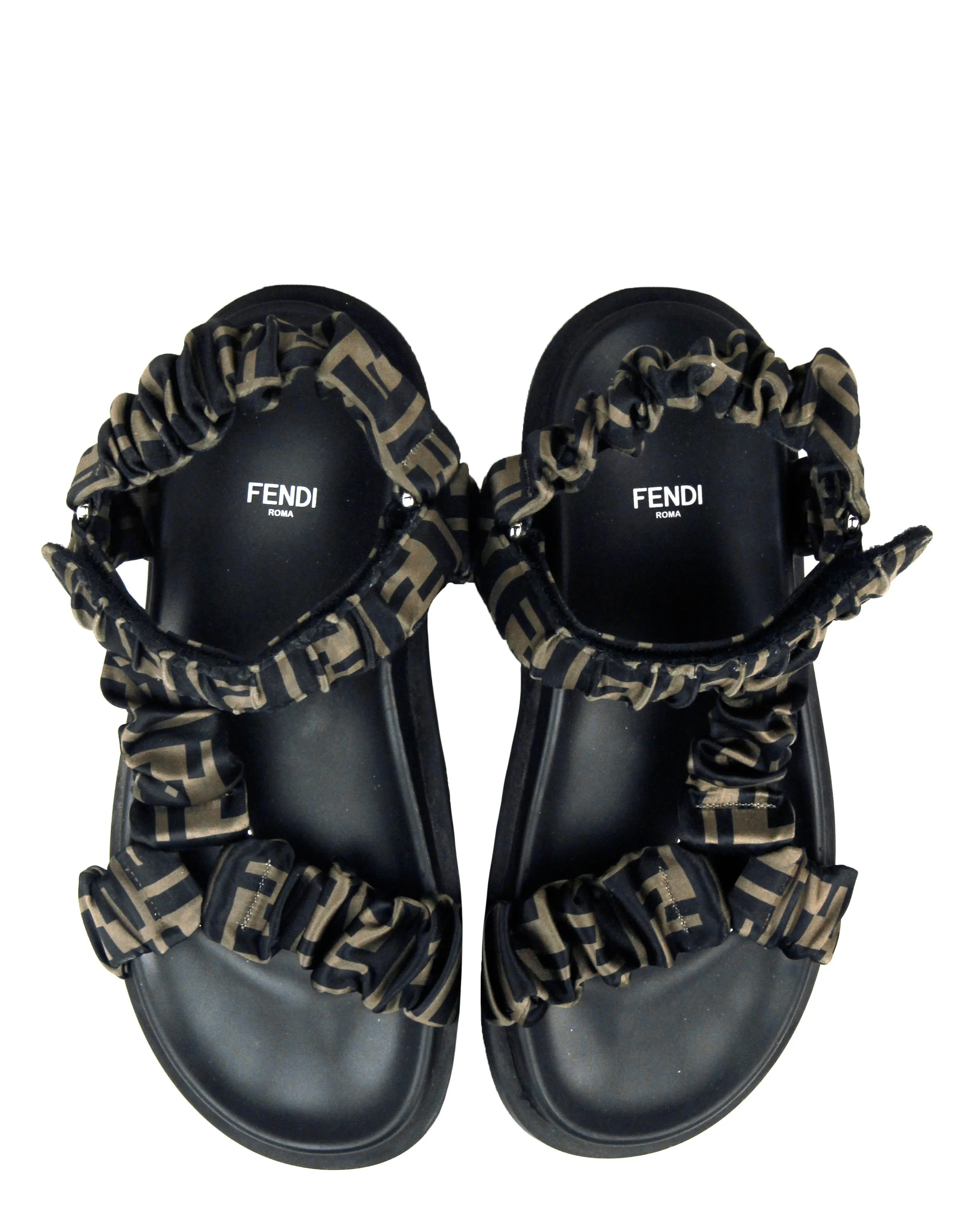 Fendi Satin Ruched Fendi Feel Sandals sz 39.5