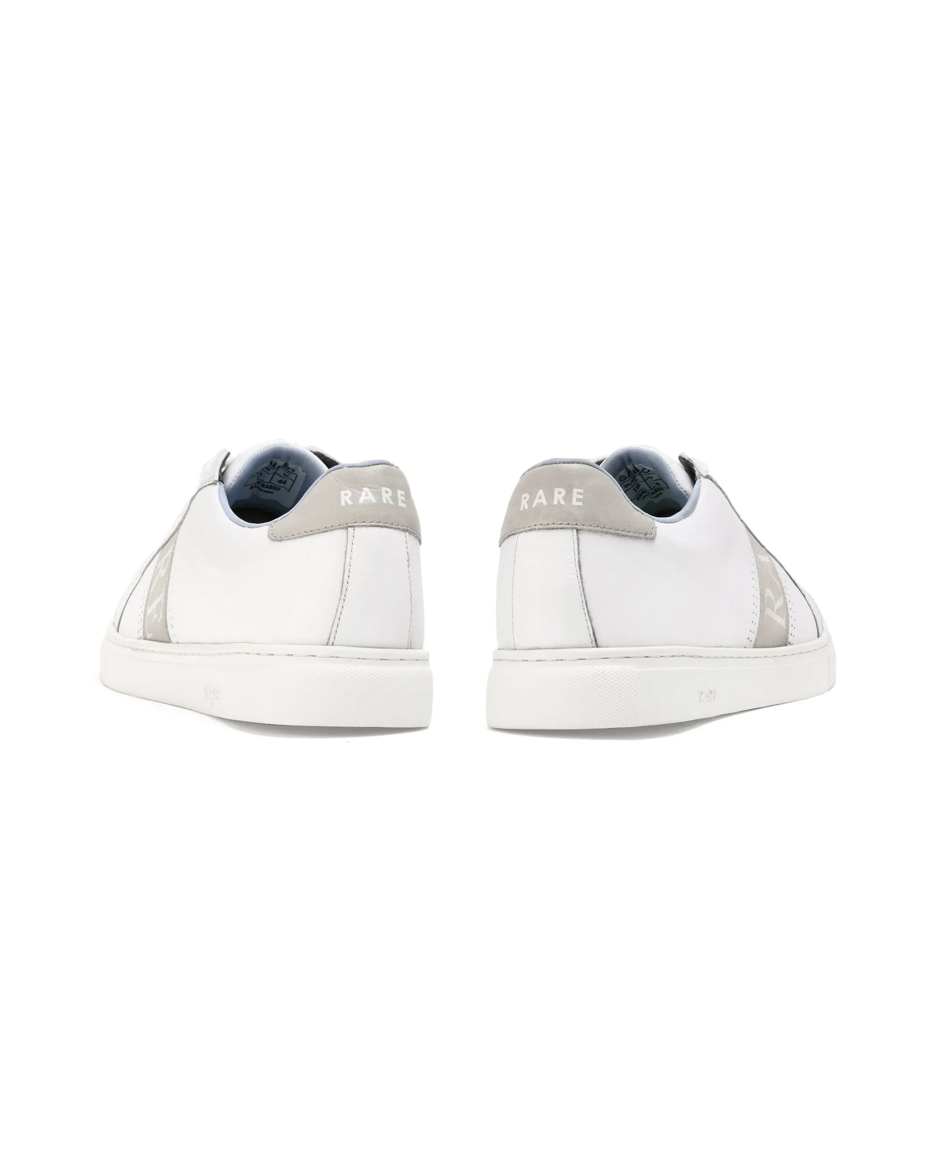 Rare Rabbit Men's Galileo White Round Toe Statement Branding Smart Casual Sneaker Shoes