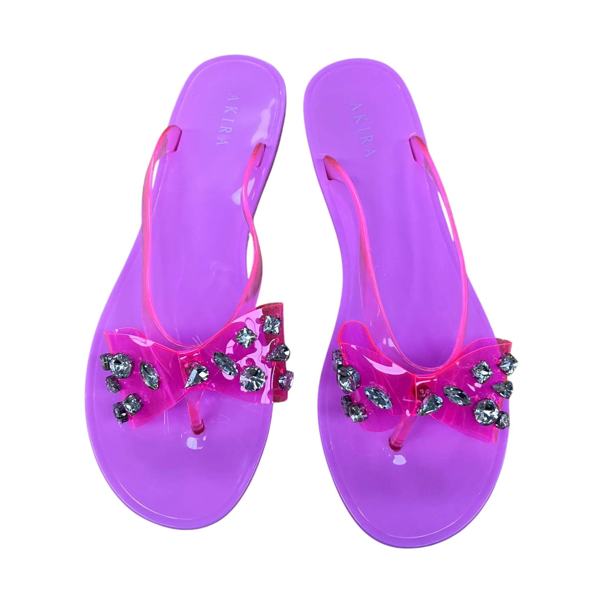 Sandals Flip Flops By Akira In Pink, Size:10